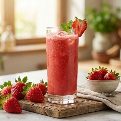 Fresh strawberry juice