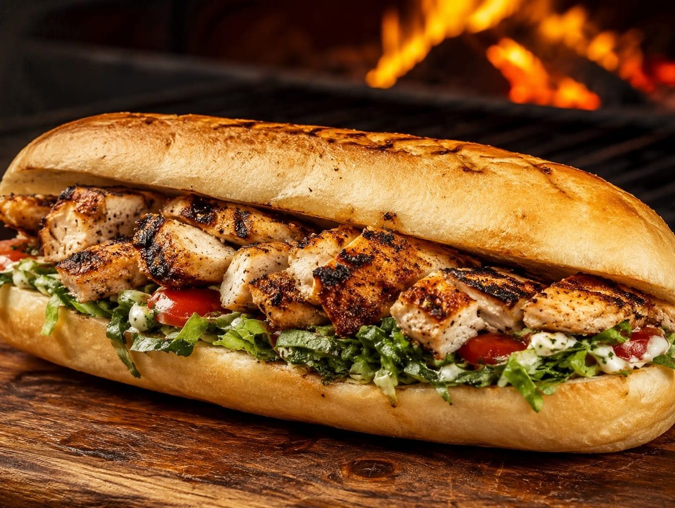 Charcoal grilled chicken