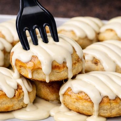 White chocolate mini pancakes