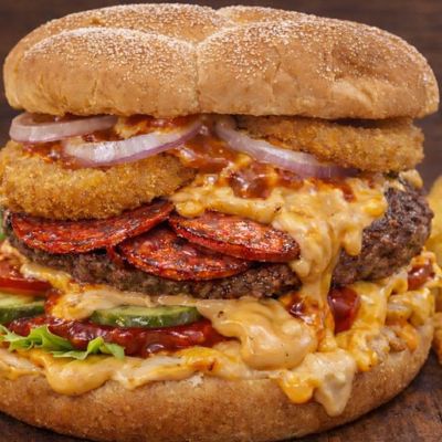 Salami Burger Onion Rings