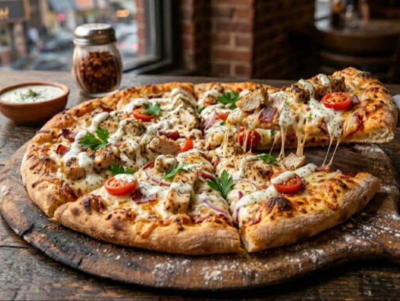 Grilled Chicken Ranch Pizza