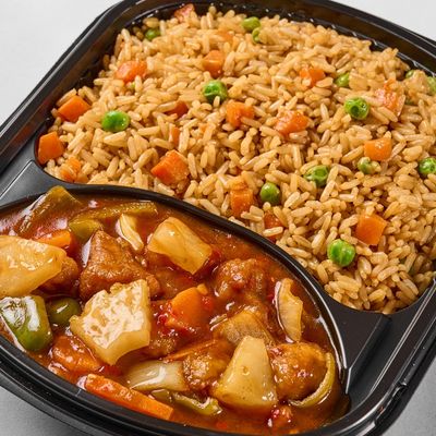 Rice with Sweet and Sour Chicken