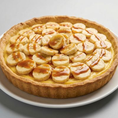 Banana Custard with Caramel Sauce (Sweet Pie)