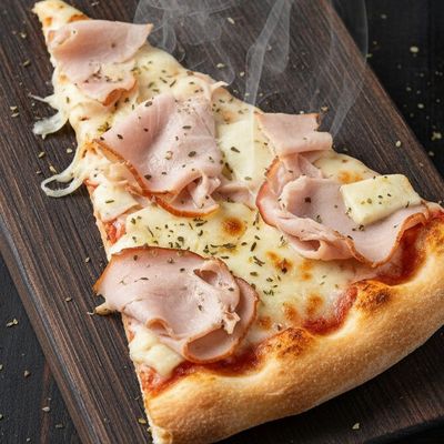 Large Hawaiian pizza slice