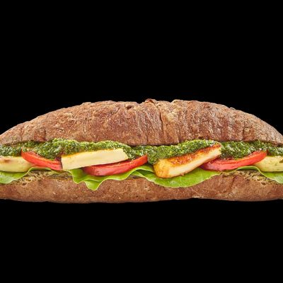 Sandwich Halloumi Pesto Brown Baguette
