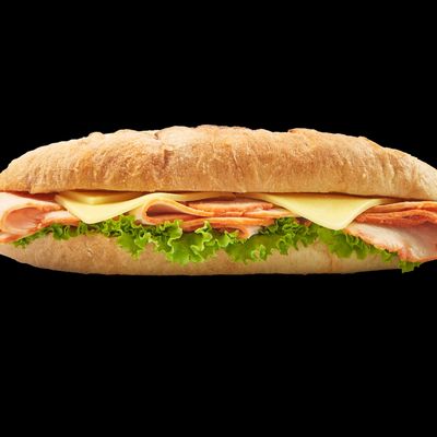 Brown Baguette Sandwich With Turkey And Cheese