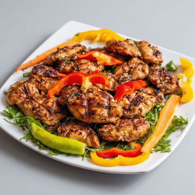 boneless chicken on charcoal