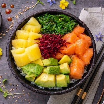 Poke salmon