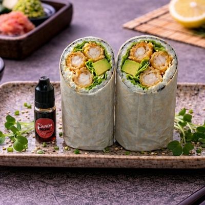 Fried burrito with tempura shrimp