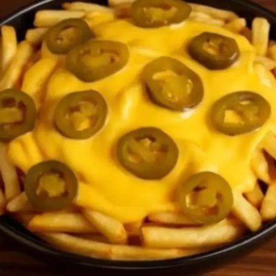 Potatoes with cheddar cheese and jalapeños