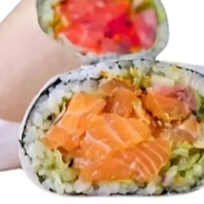 Half Salmon Burrito