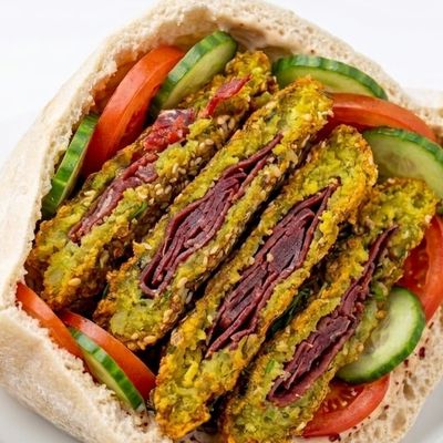 Falafel and Basturma Sandwich