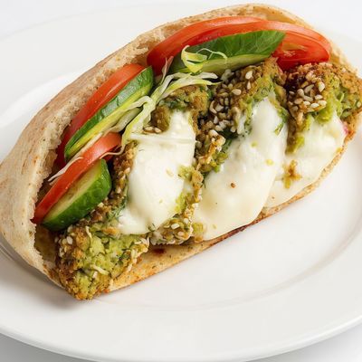 Falafel sandwich with Kiri cheese