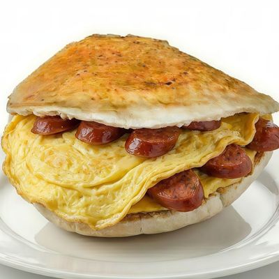 Baladi Sausage Omelette Sandwich