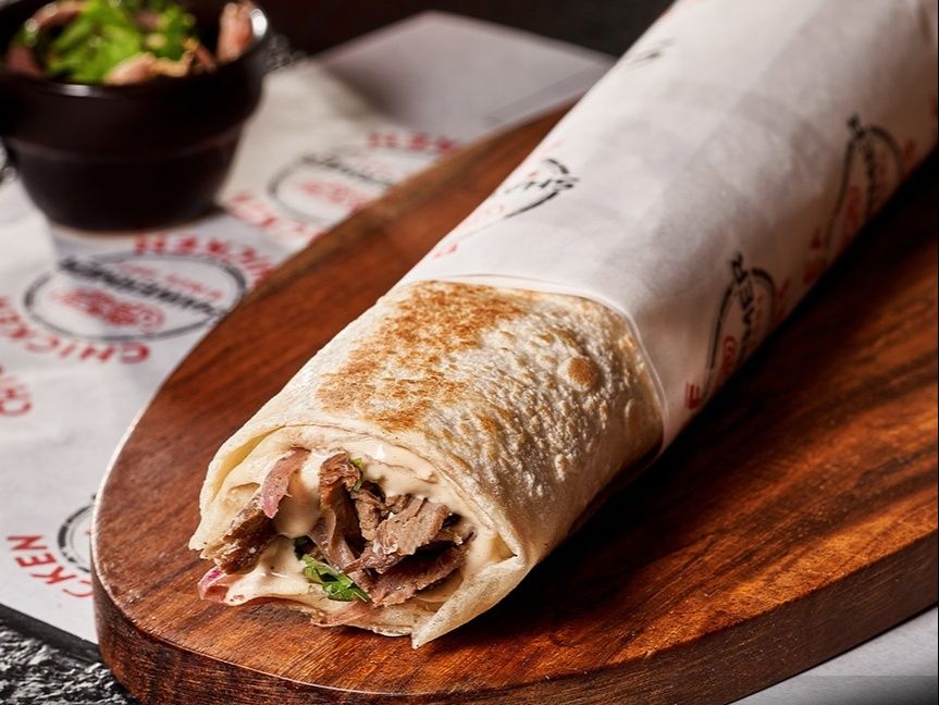 Meat Shawerma with Cheese Sandwich