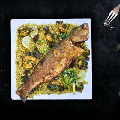 Sea Bass Motabaq with Shrimp Filling(Large)