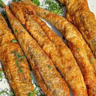 Half a kilo of fried Swiss macaroni fish