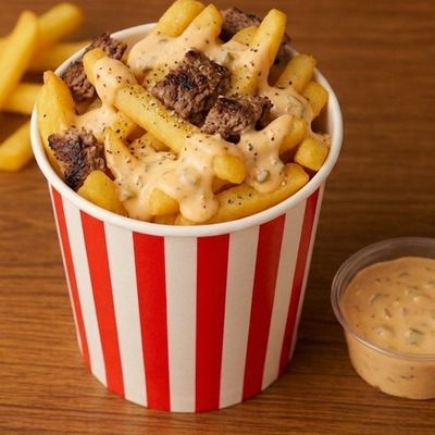 Burger fries and secret sauce