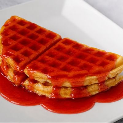 Strawberry Sauce Waffle