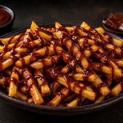 Fries with BBQ sauce