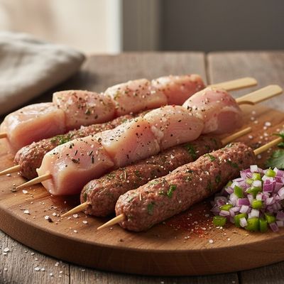 Mixed Grill Platter 400g Chicken Breast and Kofta - 1 Skewer Potatoes