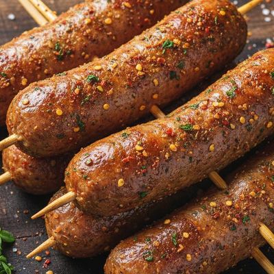 Fresh local sausage skewers 400 gm dish