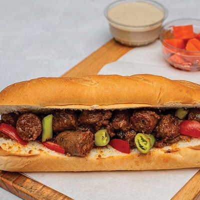 Oriental sausage sandwich