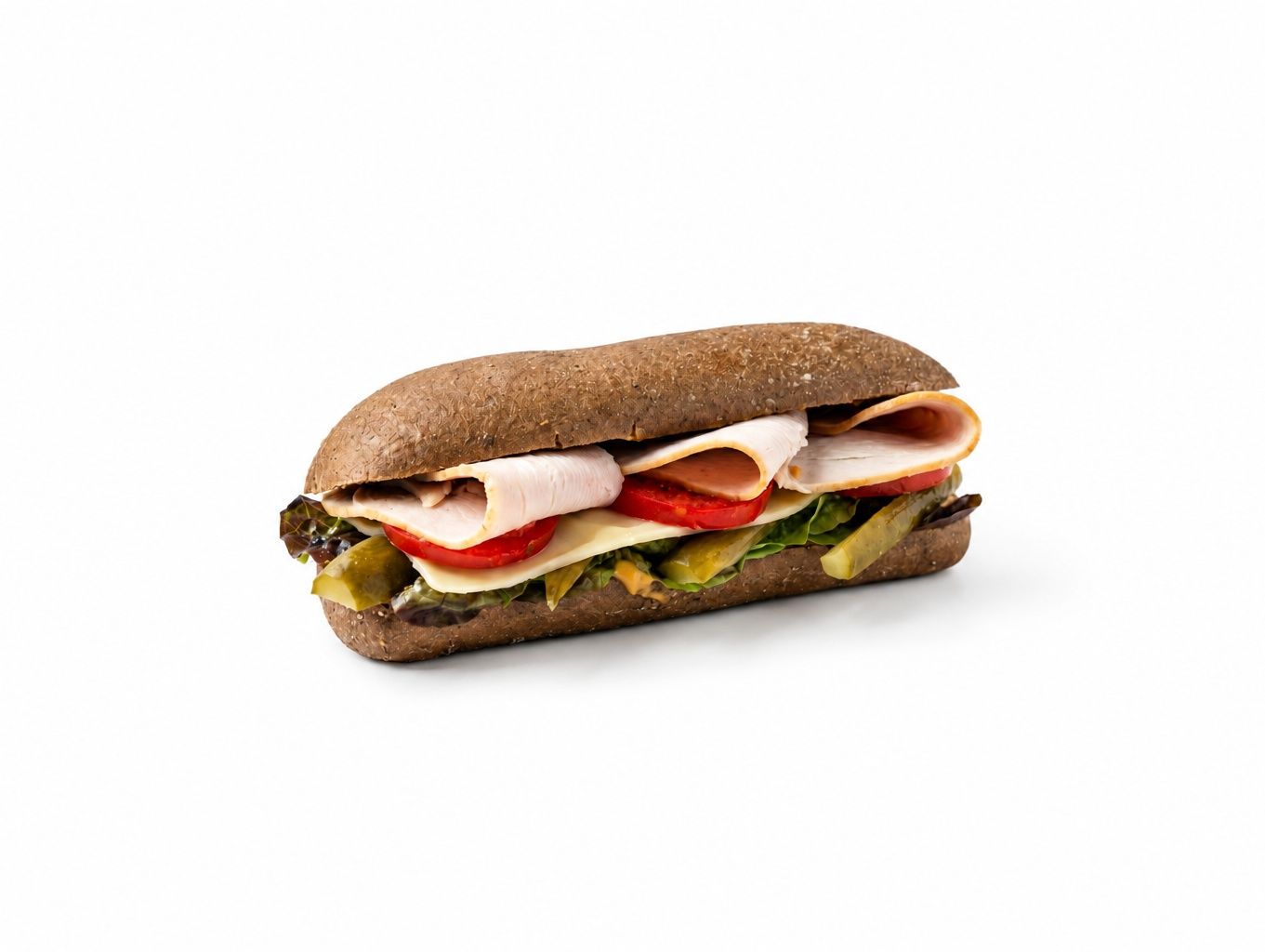 Smoked Turkey And With Cheese Sandwich