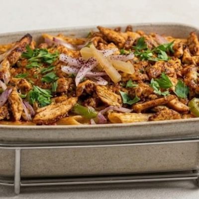 Chicken Shawarma Pasta with Red Sauce