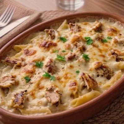 Chicken Shawarma Pasta with White Sauce