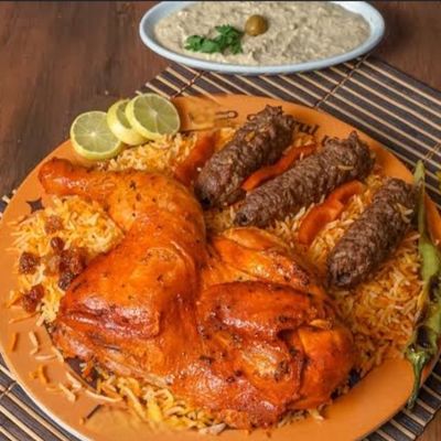 1/2 Mandi Chicken + 1/8 Kofta + Rice