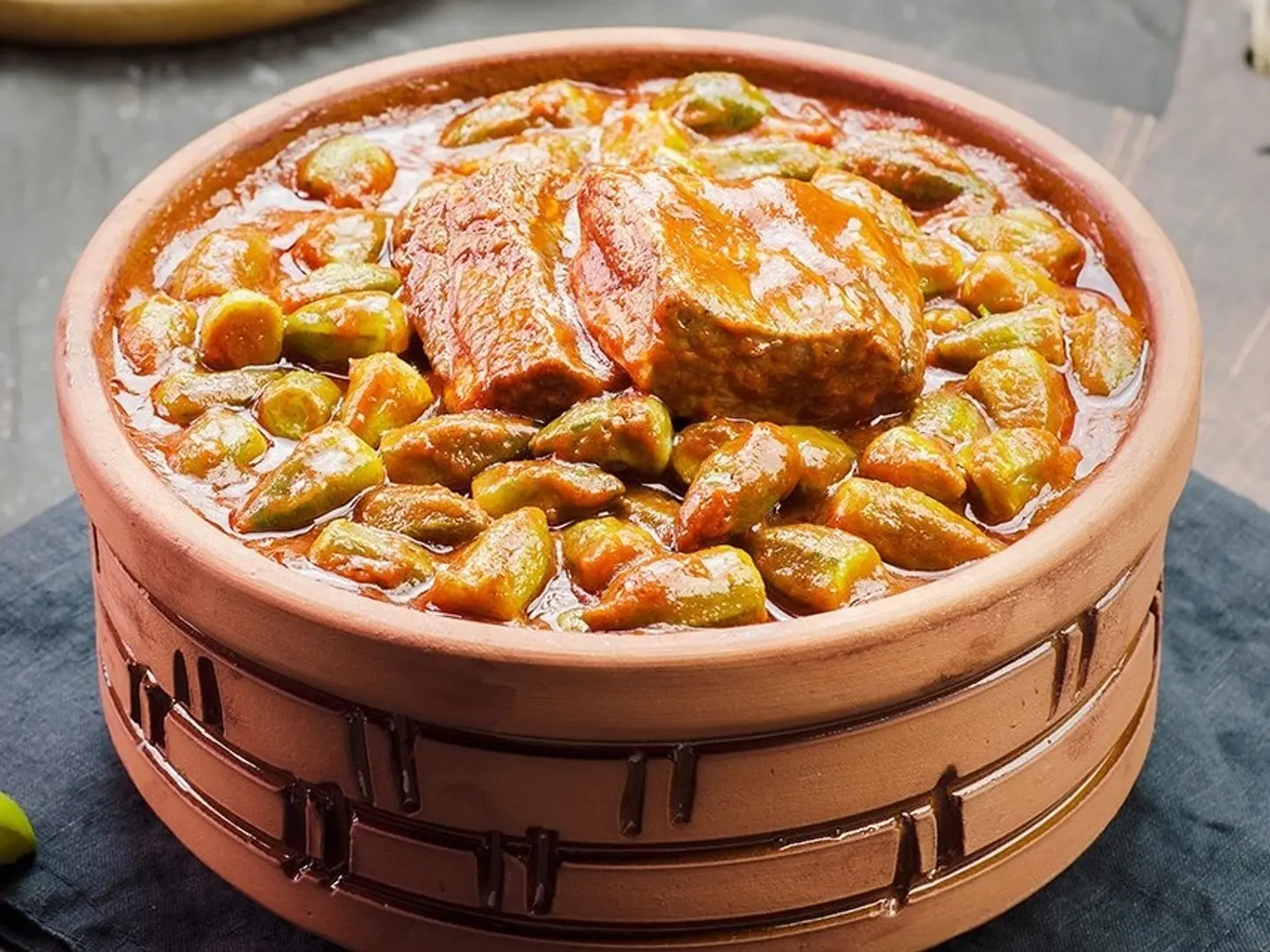 Okra Casserole With Meat