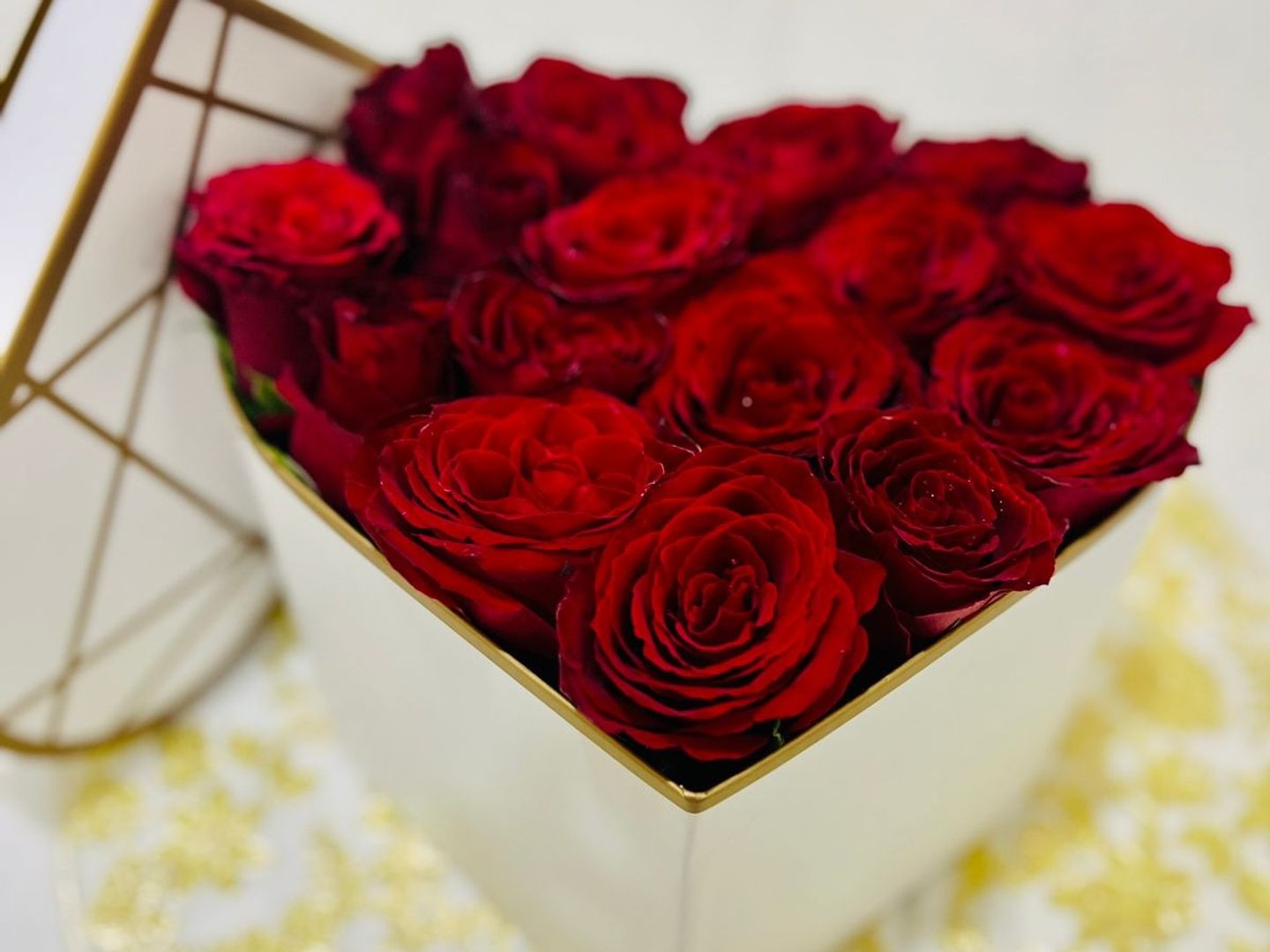 Valentines Heart Box With Roses