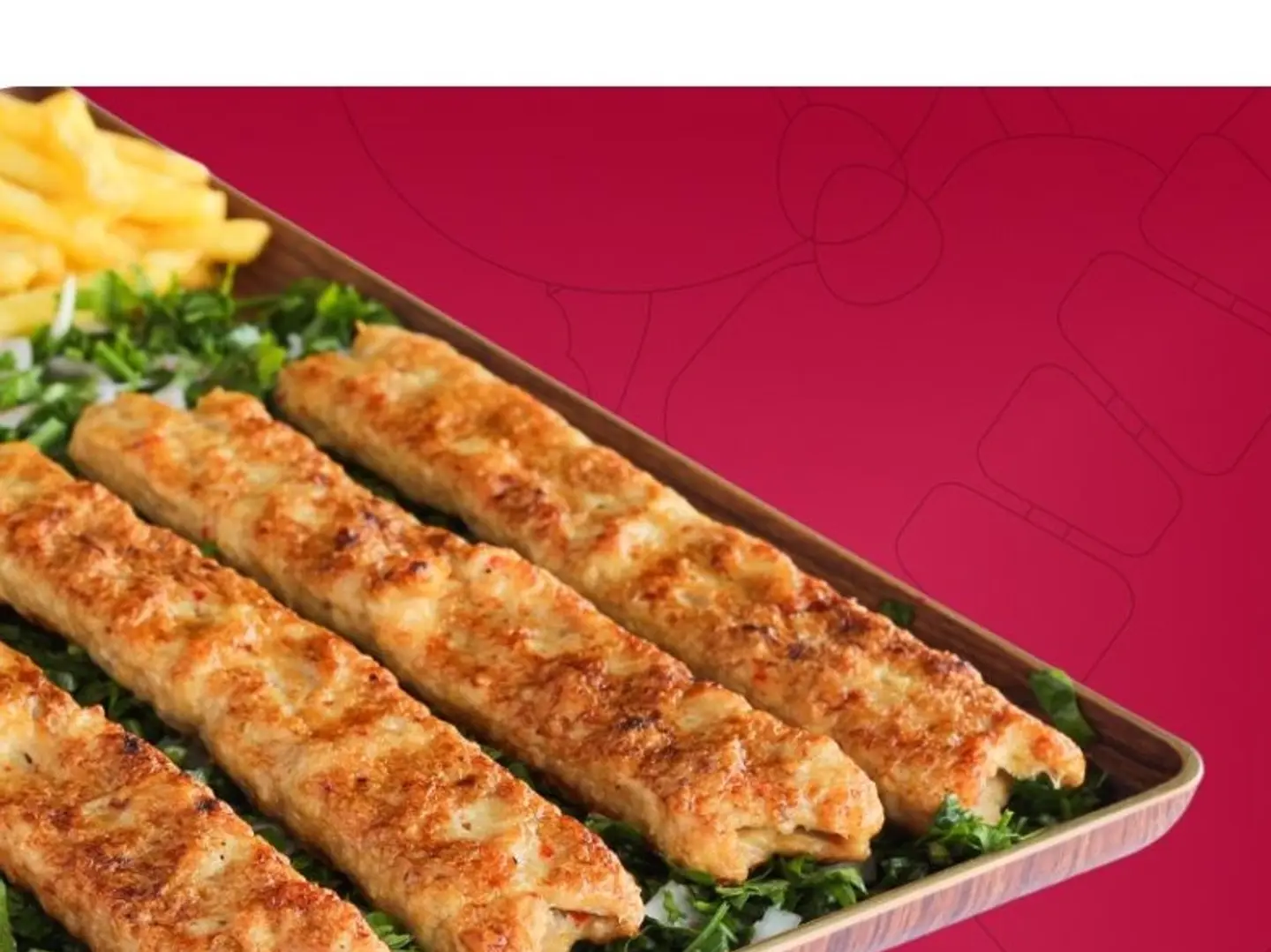 Chicken Kebab Plate, 3 Skewers