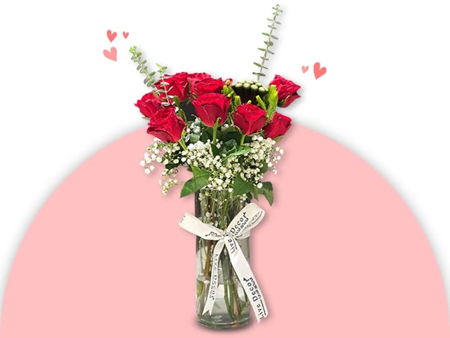 فازة ورد أحمر لعيد الحب