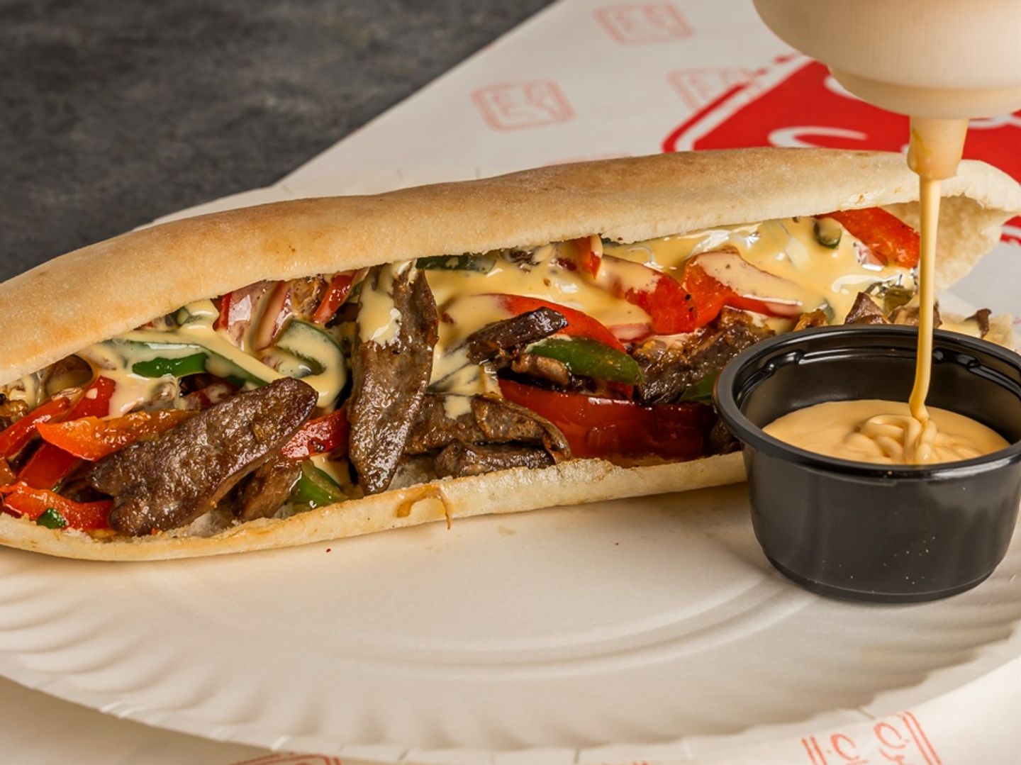 Fresh Grilled Liver Sandwich On A Flatbread.