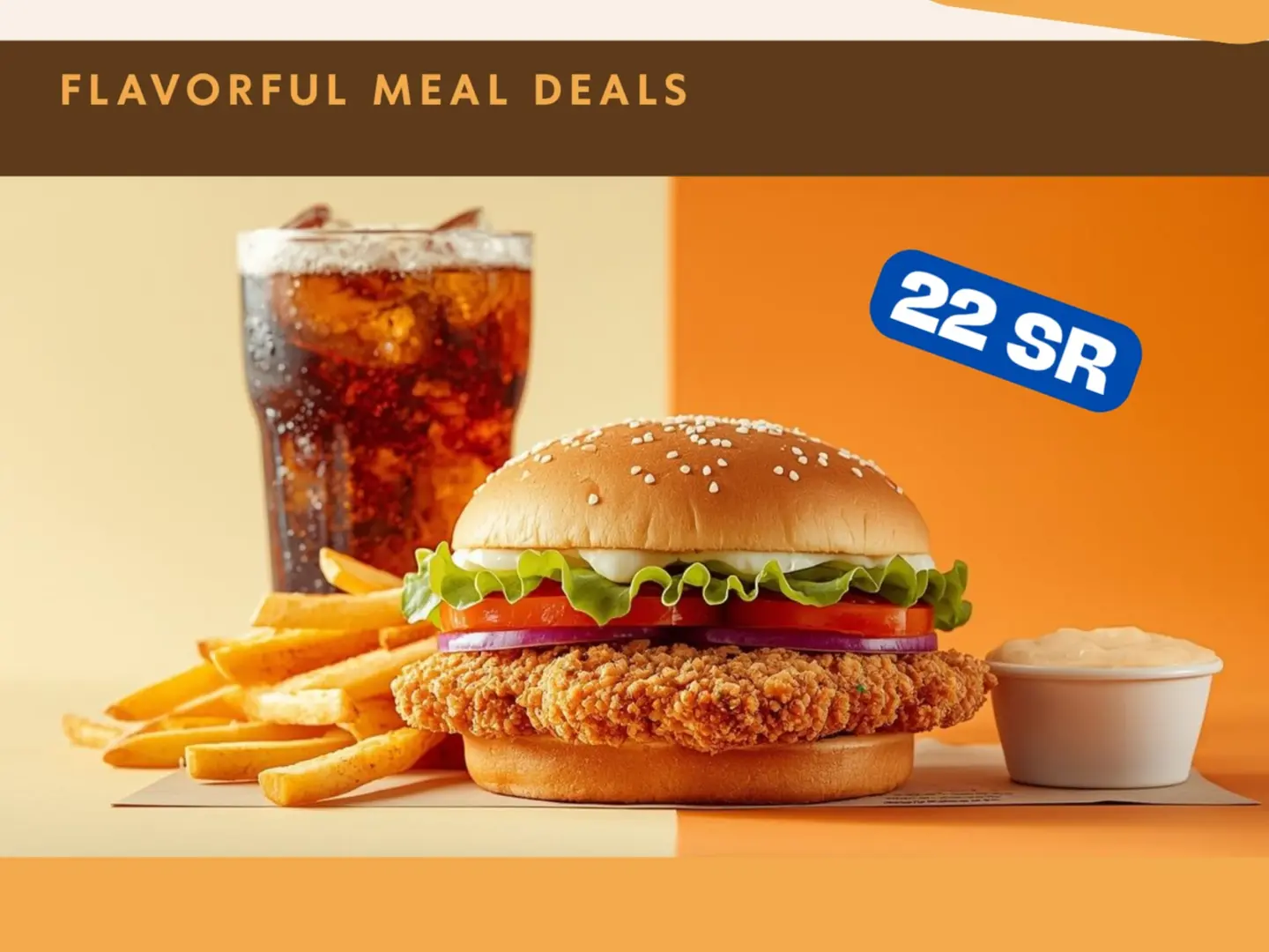 Crispy Chicken Cheese Burger Potatoes And Pepsi