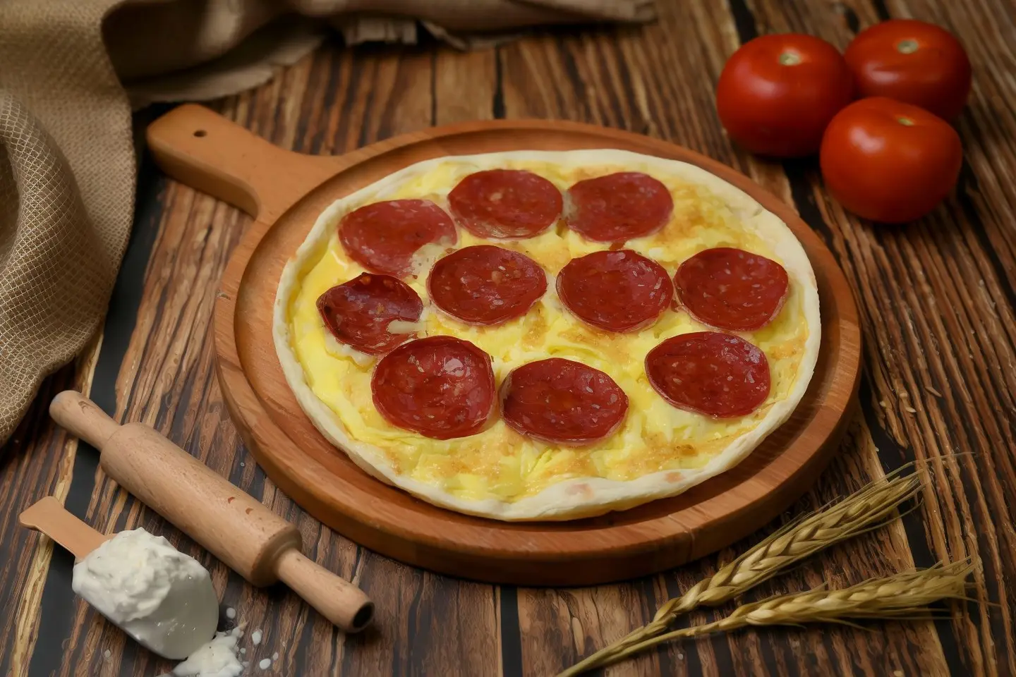 Egg Pie With Pepperoni