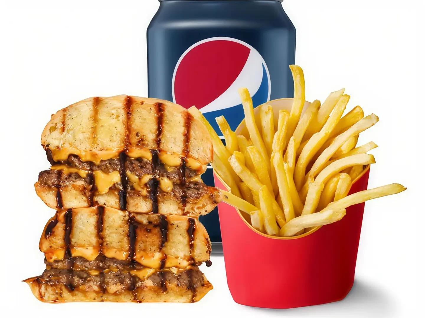 Double Grilled Beef Burger Meal