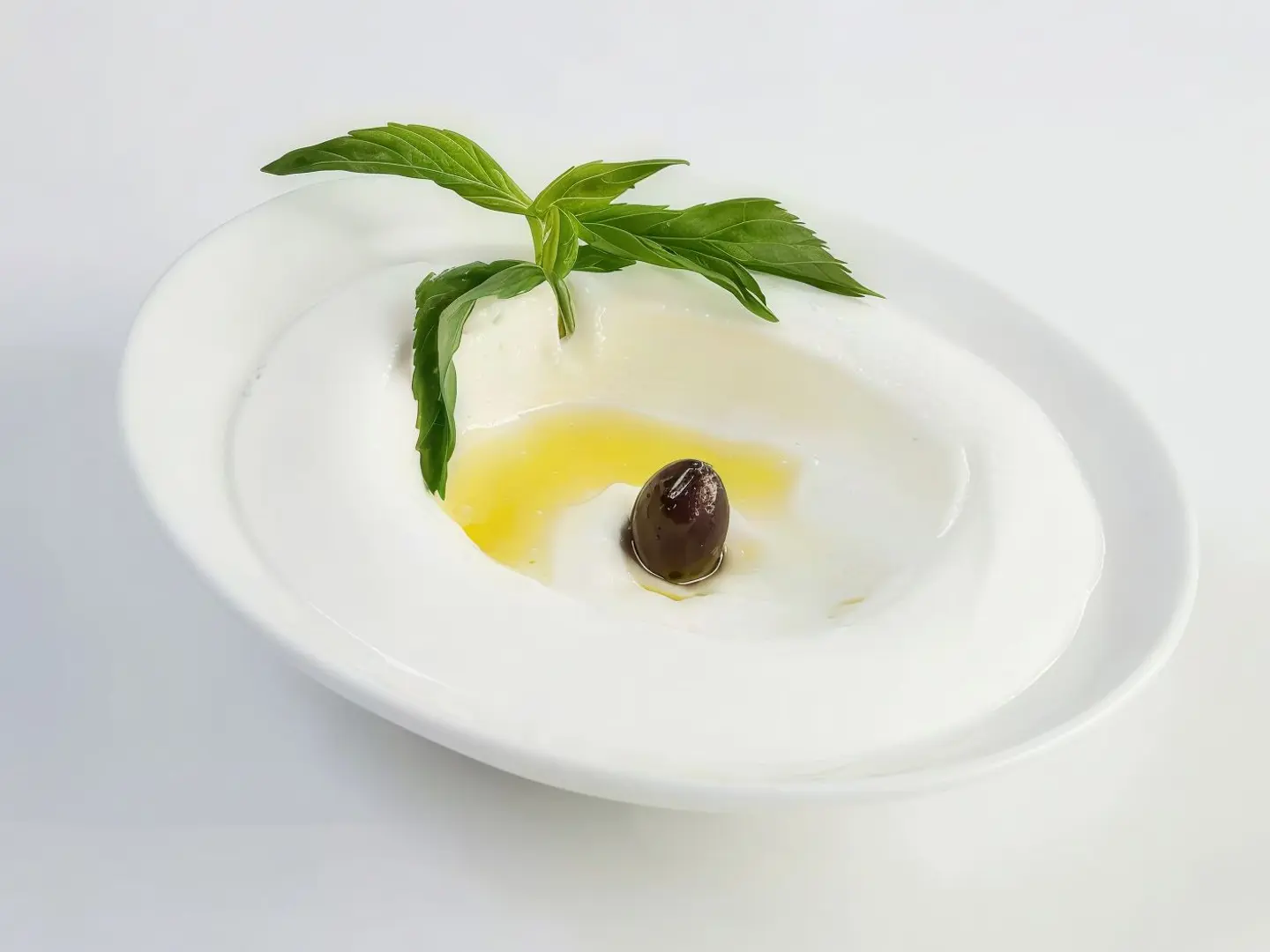 Plain Labneh With Olives And Oil
