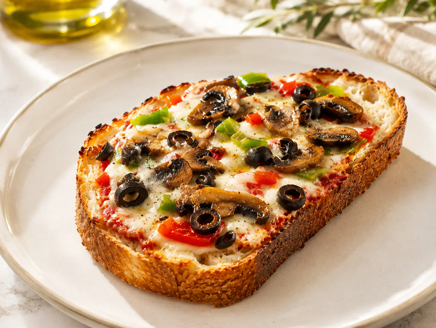 Sourdough Pizza With Fresh Vegetables & Mushrooms