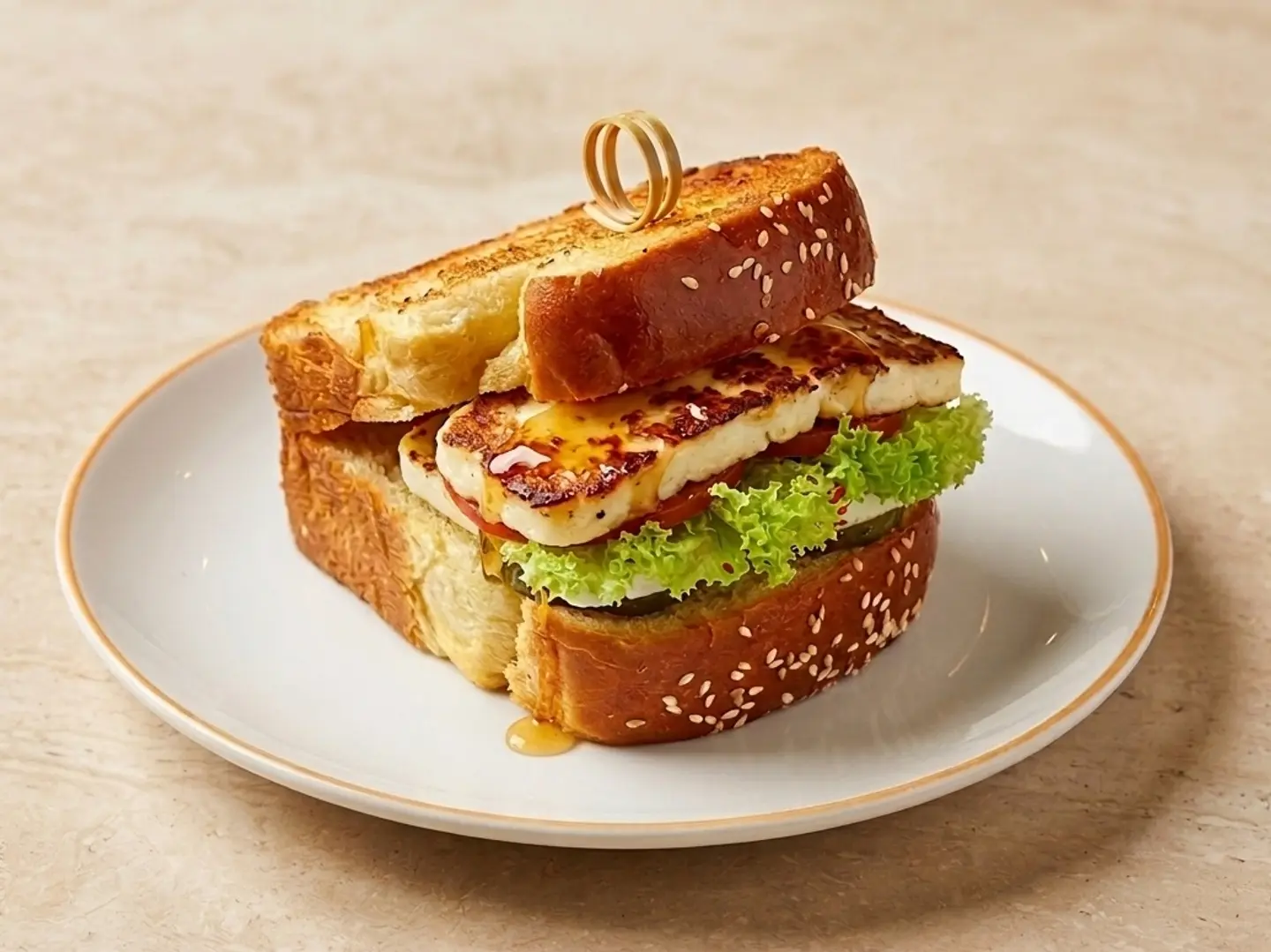 ساندويش بريوش بالحلومي والعسل