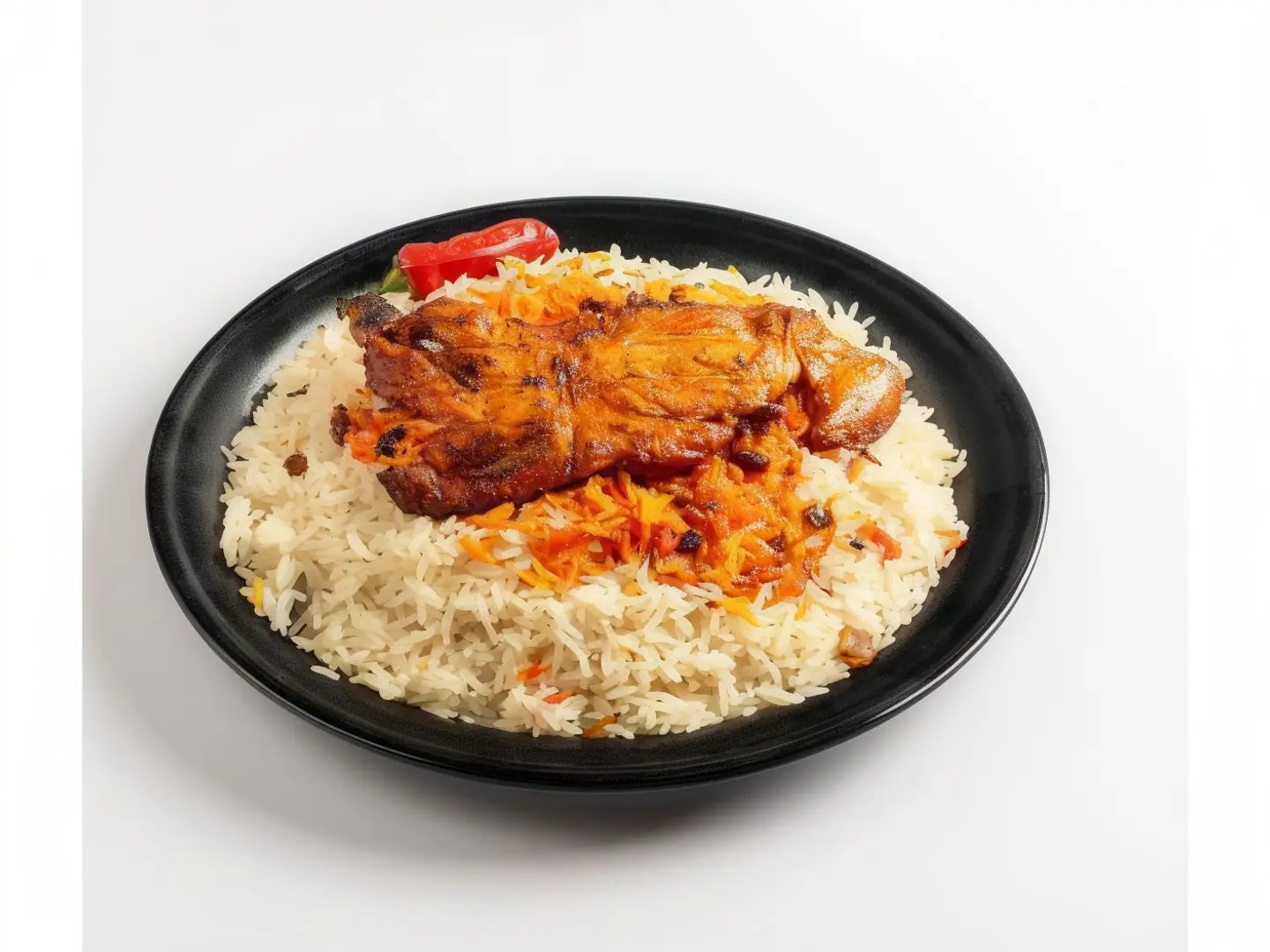 A Quarter On Charcoal With Rice Thigh