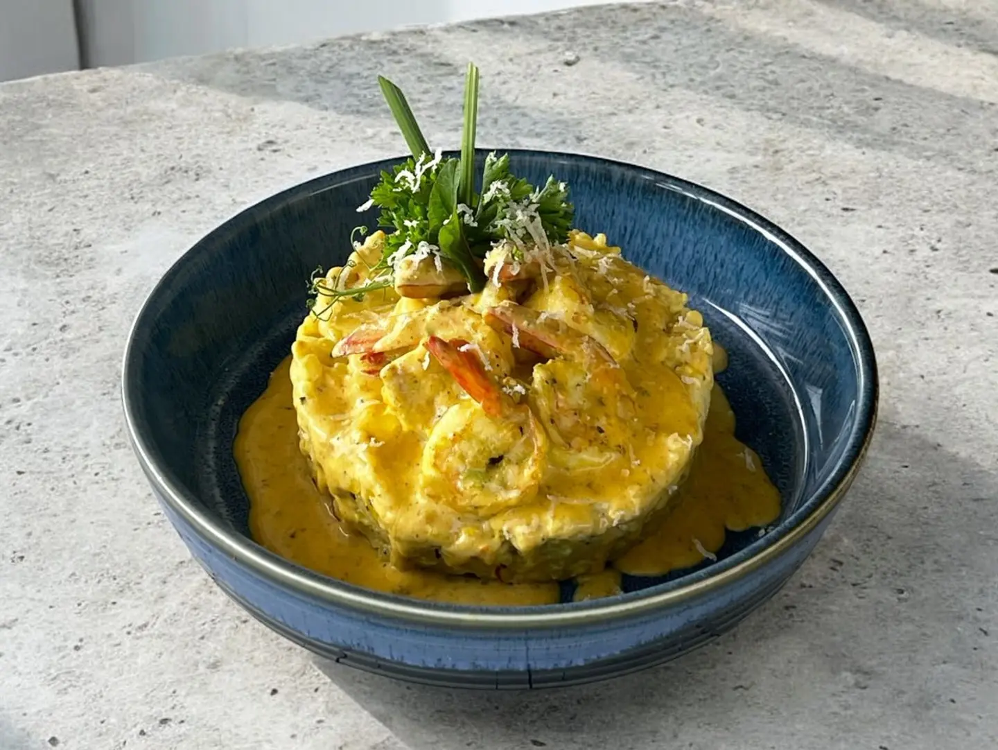 ريزوتو الروبيان بالزعفران