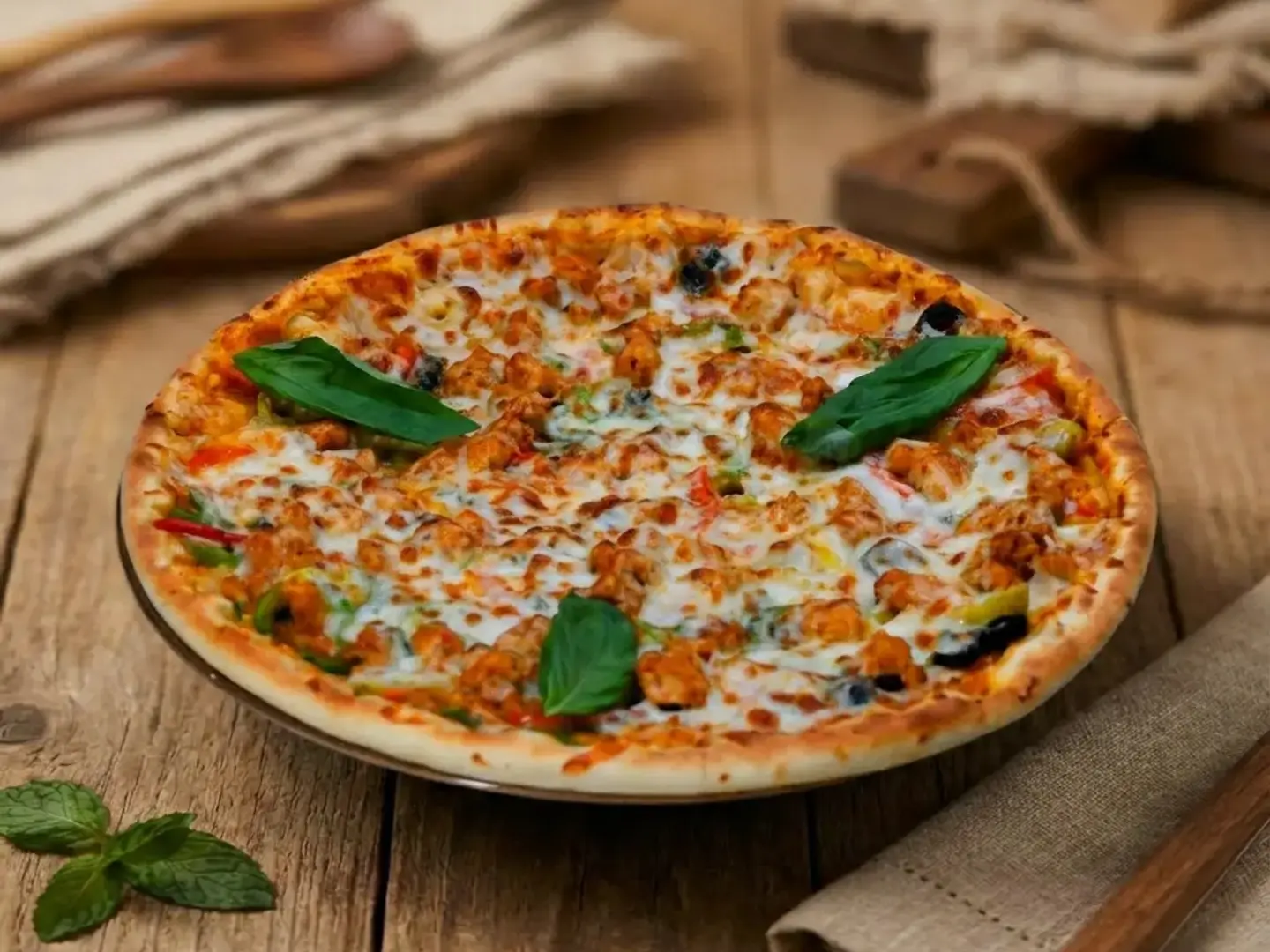 بيتزا الدجاج المشوي