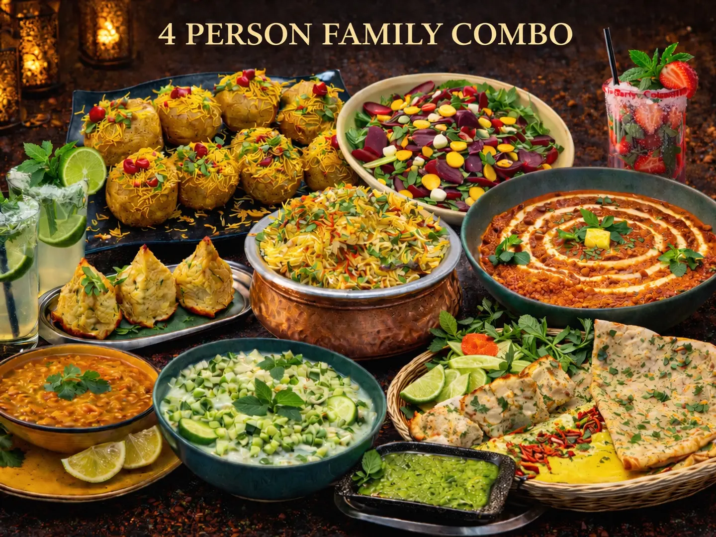 وجبة عائلية لأربعة أشخاص