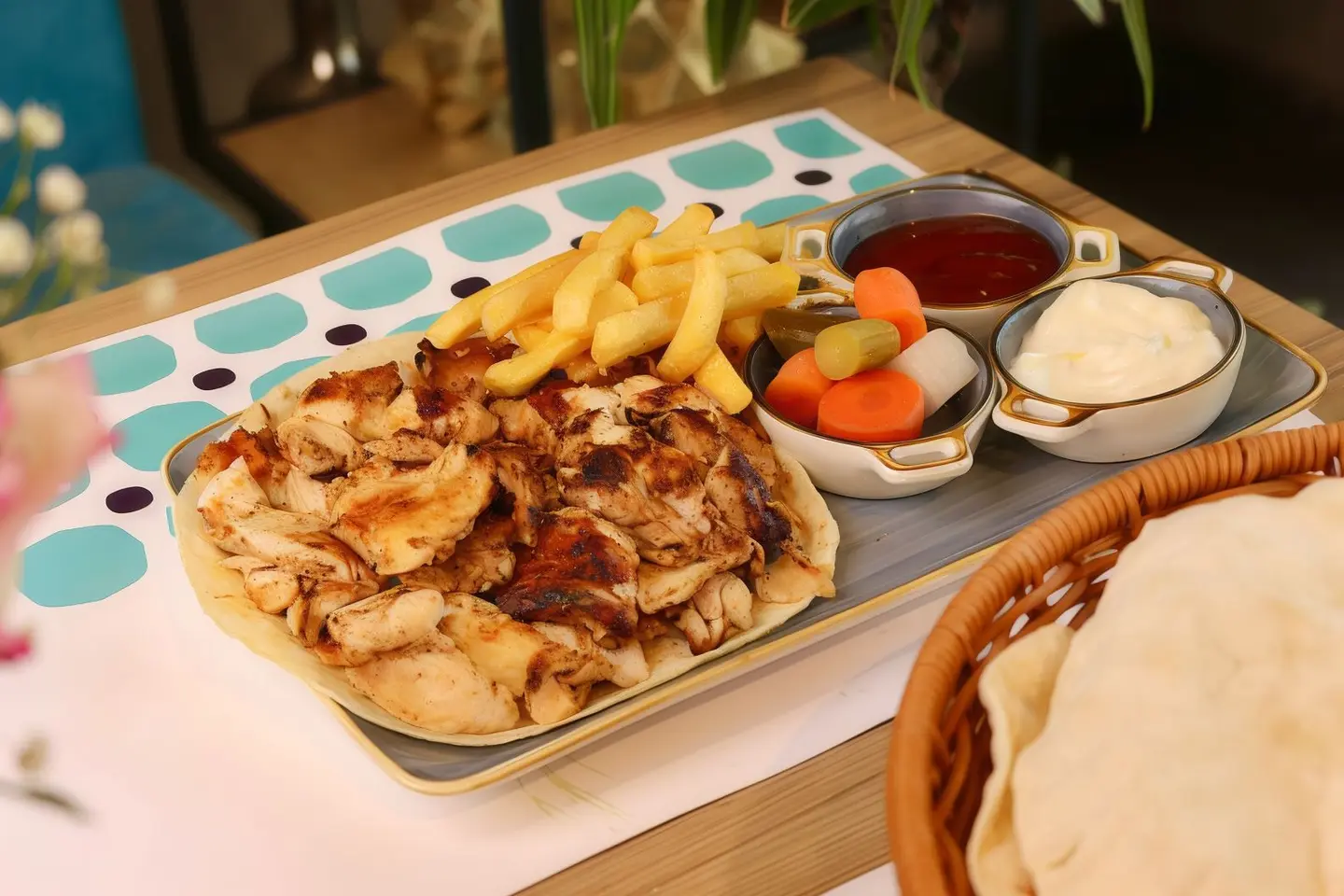 صحن شاورما دجاج دبل