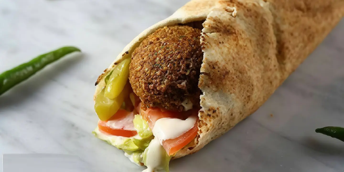 Mixed Falafel Sandwich With Cheese