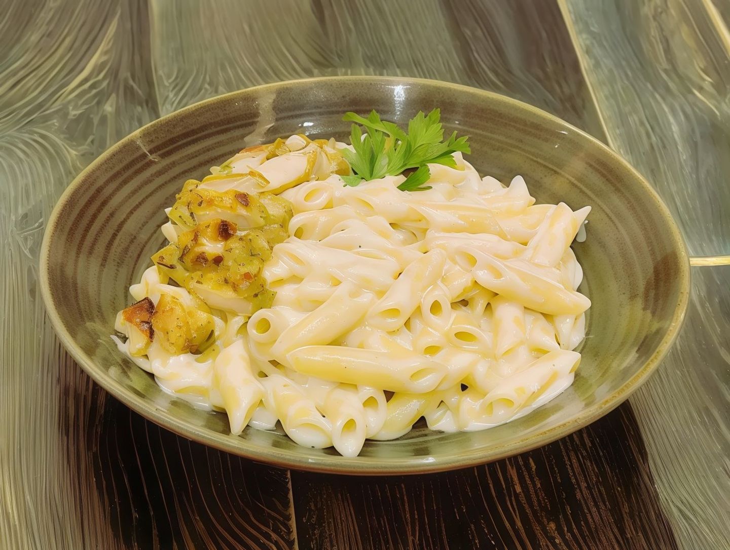 Penna Pasta With White Sauce