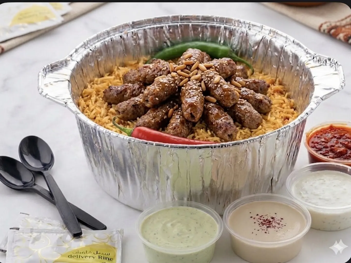 كبسة الكفتة مع الصوصات